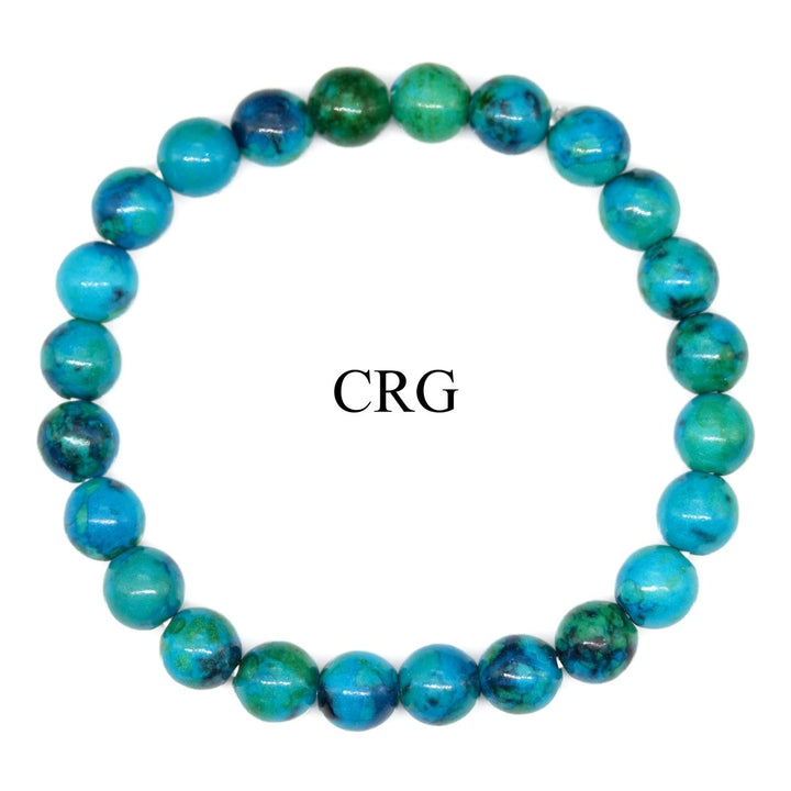 QTY 1 - Chrysocolla - Like Tumbled Bead Stretch Bracelet / 8mm AVGCrystal River Gems