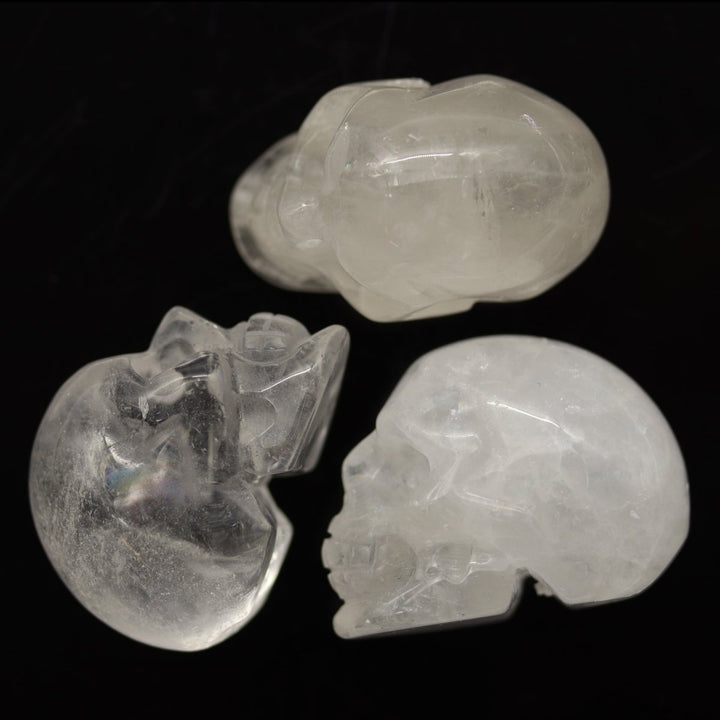 QTY 1 - Clear Quartz Gemstone Skull / 1.5" AVGCrystal River Gems