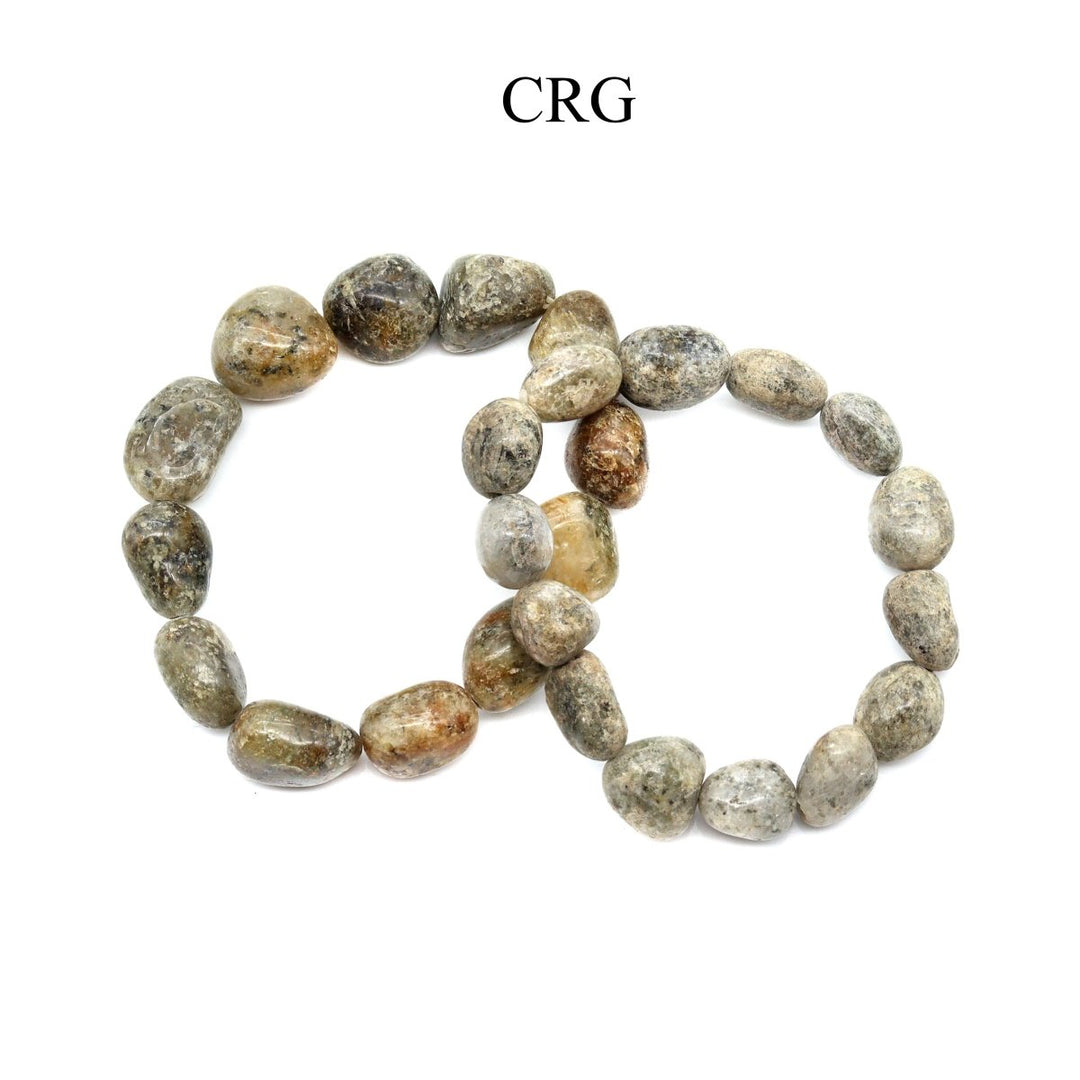 QTY 1 - Conglomerate Jasper Tumbled Bead Stretch Bracelet / 10 - 15mm AVGCrystal River Gems