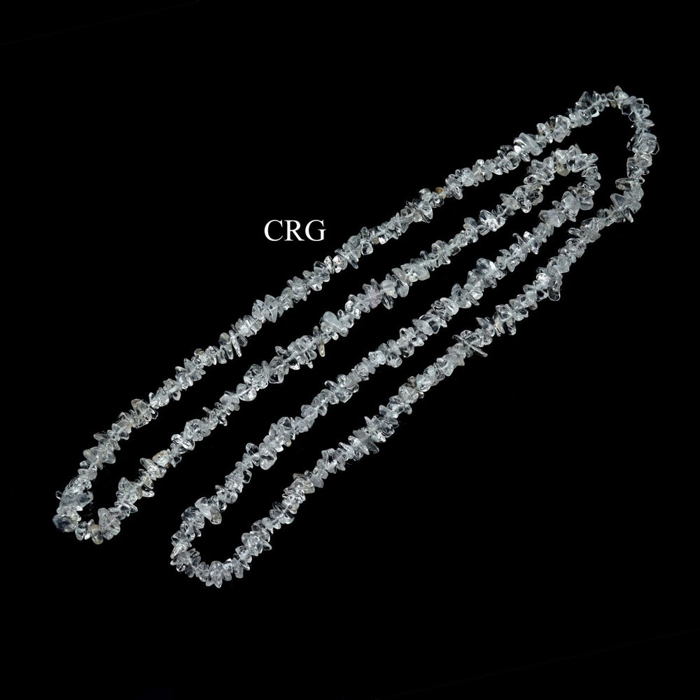 QTY 1 - Crystal Quartz / 32" 'Endless' Chip Necklace