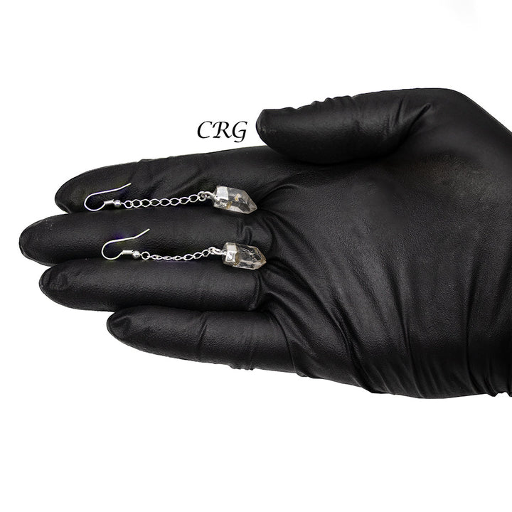 QTY 1 - Crystal Quartz Earrings with Silver Plating / 1 - 2" AVGCrystal River Gems