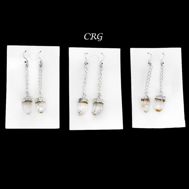 QTY 1 - Crystal Quartz Earrings with Silver Plating / 1 - 2" AVGCrystal River Gems