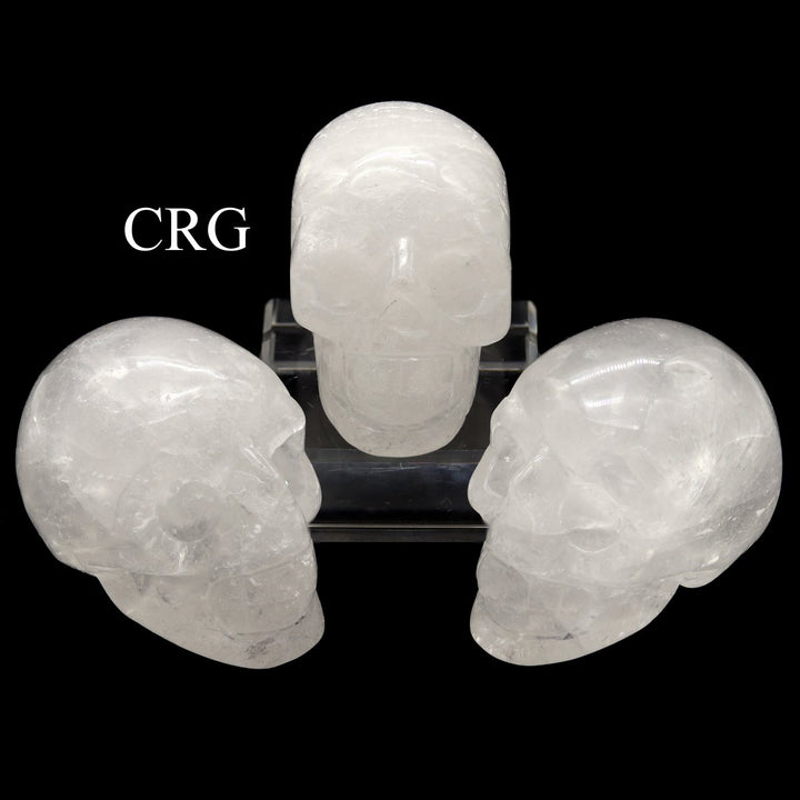 QTY 1 - Crystal Quartz Gemstone Skull / 3" AVGCrystal River Gems