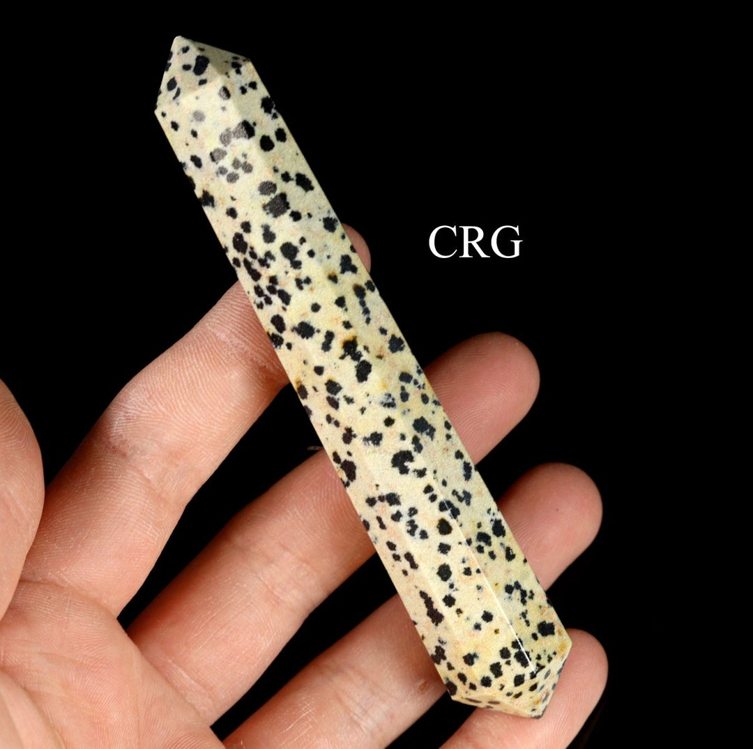 Dalmatian Jasper Double Pointed Wand - 3" - 5" - Qty 1Crystal River Gems