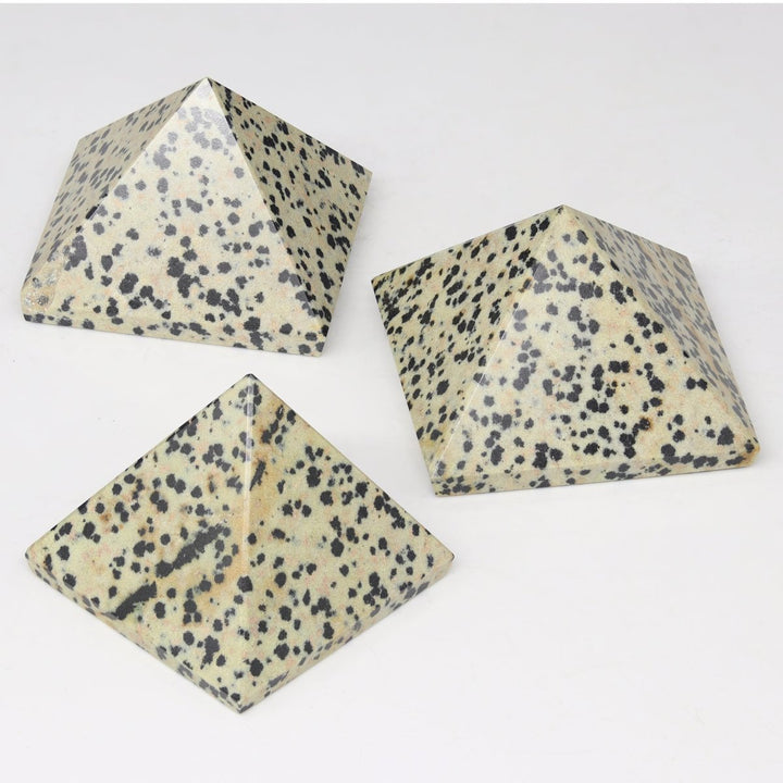 QTY 1 - Dalmatian Jasper Pyramid / 1 - 3" AVGCrystal River Gems