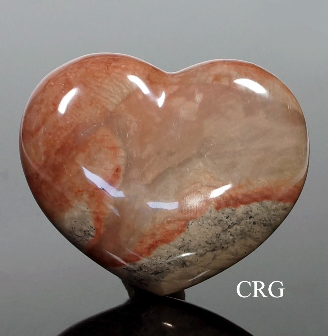 QTY 1 - Desert Jasper Puffy Heart / 2 - 4" AVGCrystal River Gems
