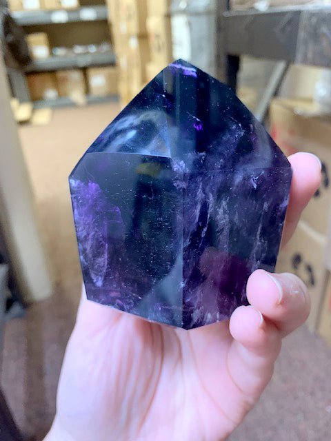 QTY 1 - Fully Polished Extra Quality Amethyst Tower (400 - 500 GRAMS) AVGCrystal River Gems