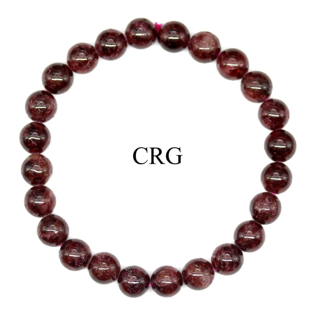 QTY 1 - Garnet Tumbled Bead Stretch Bracelet / 8mm AvgCrystal River Gems