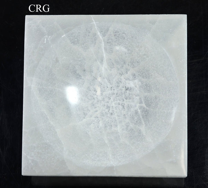 Hand Carved Square Selenite Bowl 15 cm (1 Piece)Crystal River Gems
