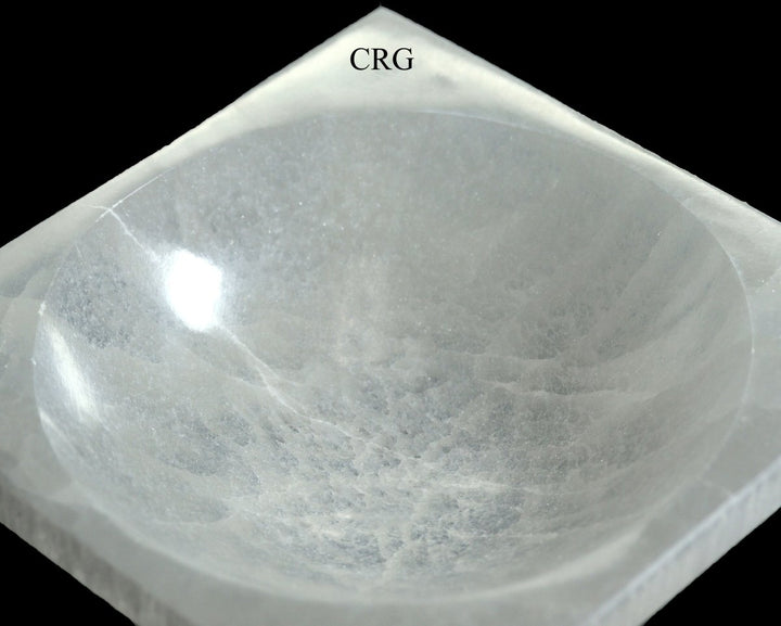 Hand Carved Square Selenite Bowl 15 cm (1 Piece)Crystal River Gems