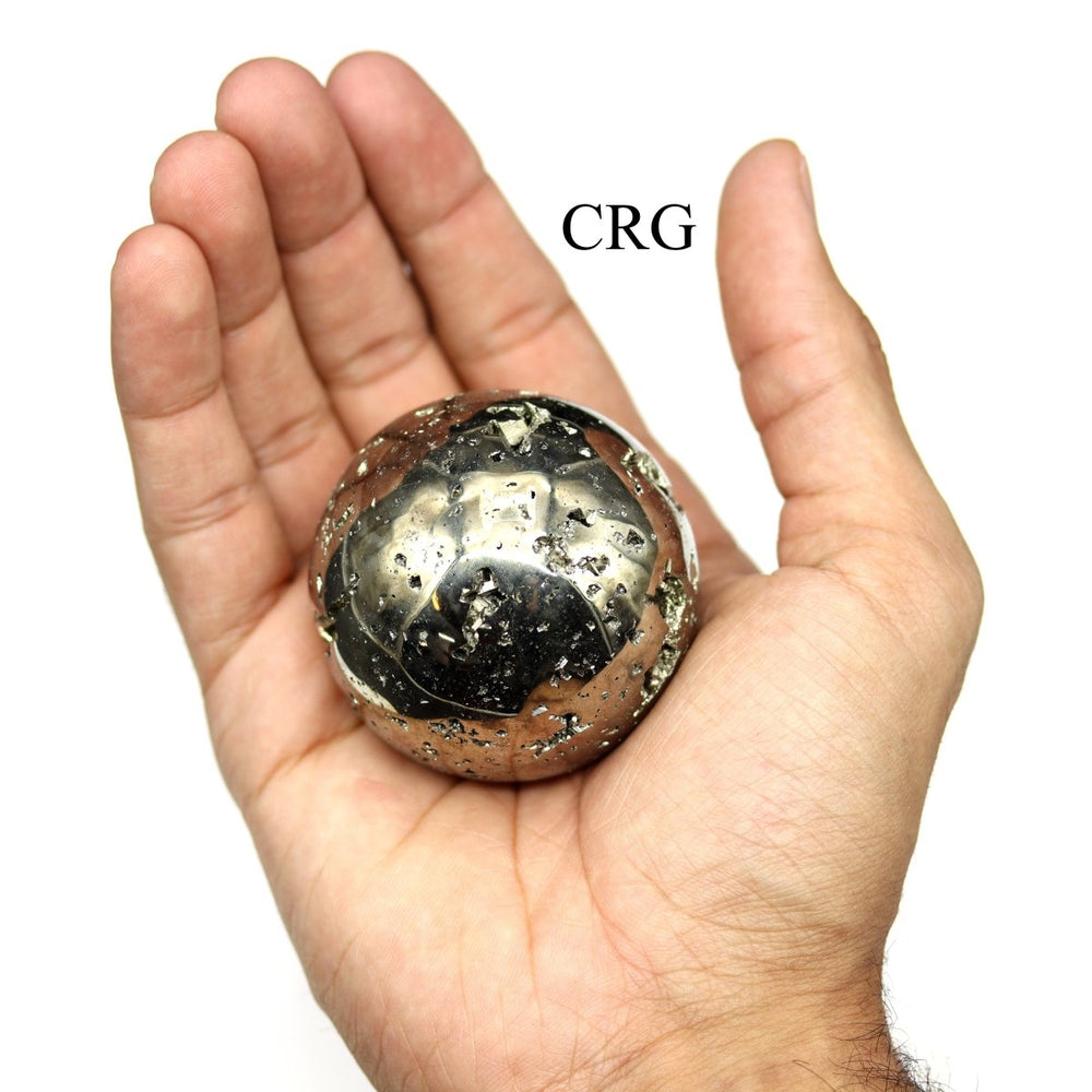QTY 1 - Iron Pyrite Sphere / 40 - 60mm AVGCrystal River Gems