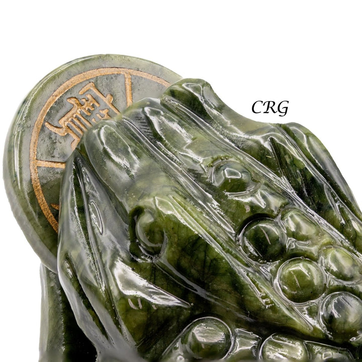 Qty 1. Jade Toad Good Luck Money FrogCrystal River Gems