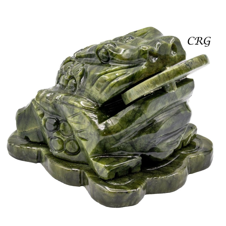 Qty 1. Jade Toad Good Luck Money FrogCrystal River Gems