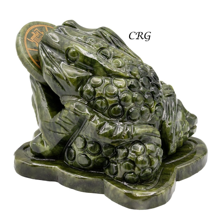 Qty 1. Jade Toad Good Luck Money FrogCrystal River Gems