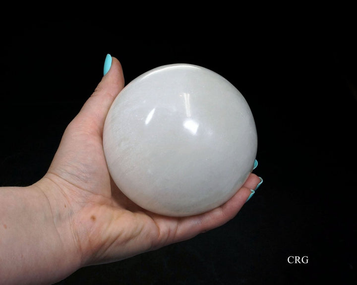 QTY 1 - Large Selenite Sphere / 4" AVGCrystal River Gems