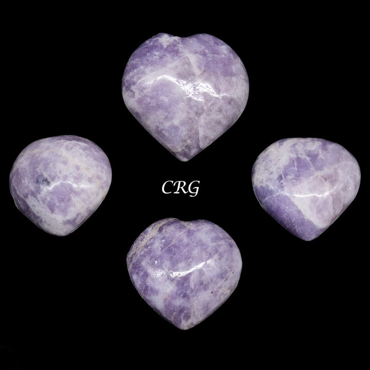 QTY 1 - Lepidolite Puffy Heart / 1 - 1.5" AVGCrystal River Gems