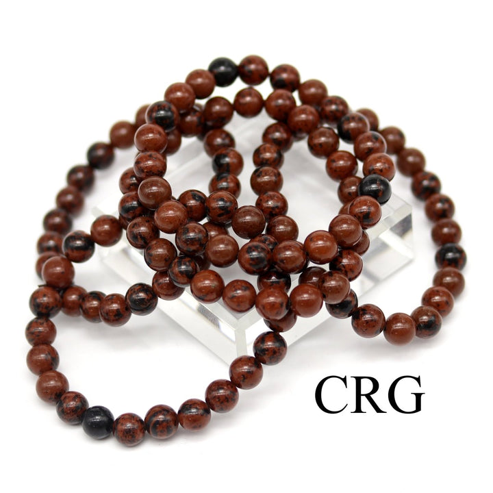 QTY 1 - Mahogany Obsidian Stretch Bracelet / 8mm AVGCrystal River Gems