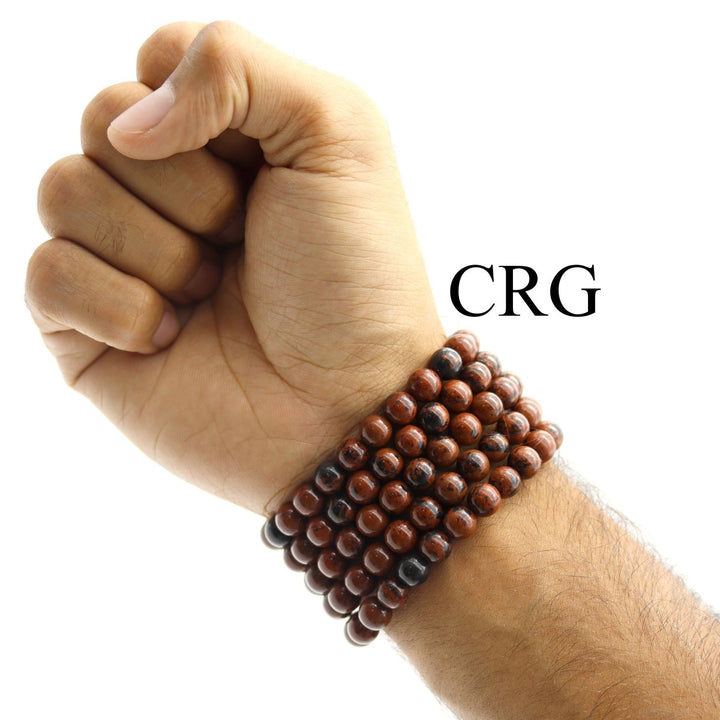 QTY 1 - Mahogany Obsidian Stretch Bracelet / 8mm AVGCrystal River Gems