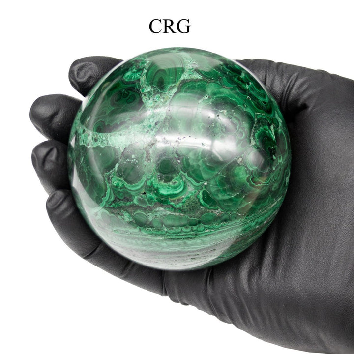 Malachite Sphere - 8 - 9 cm - Qty 1Crystal River Gems
