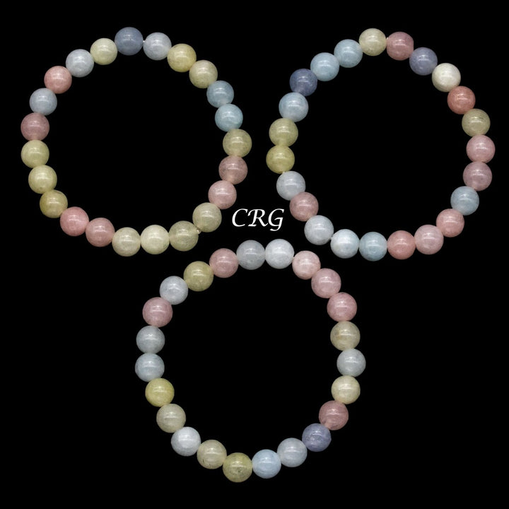 QTY 1 - Morganite Tumbled Bead Stretch Bracelet / 8mm AVGCrystal River Gems