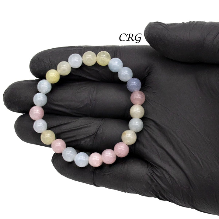 QTY 1 - Morganite Tumbled Bead Stretch Bracelet / 8mm AVGCrystal River Gems