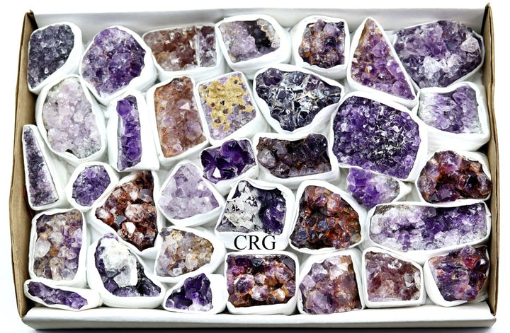QTY 1 - Multicolored Amethyst Druzy / Medium Flat / 1 - 2.5" AVGCrystal River Gems