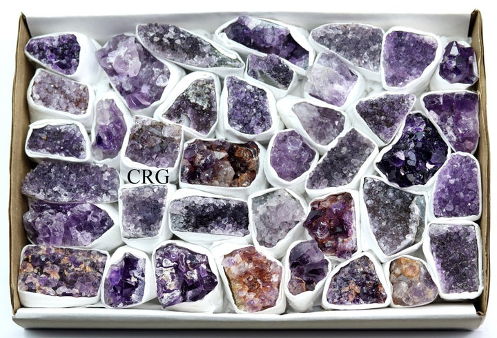 QTY 1 - Multicolored Amethyst Druzy / Medium Flat / 1 - 2.5" AVGCrystal River Gems