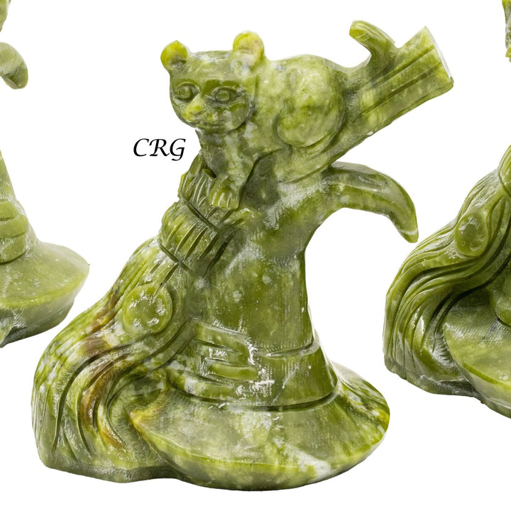 Qty 1 - Nephrite Jade Cat & HatCrystal River Gems