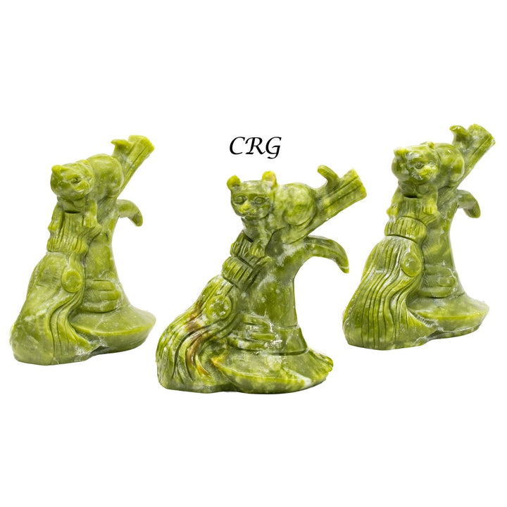 Qty 1 - Nephrite Jade Cat & HatCrystal River Gems