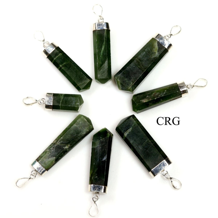 QTY 1 - Nephrite Jade Sterling Silver Pendant / 1.5"Crystal River Gems
