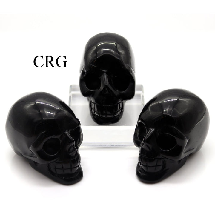 QTY 1 - Obsidian Gemstone Skull / 3" AVGCrystal River Gems