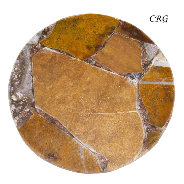 QTY 1 - Ocean Jasper Resin Coaster / 4" Round Avg.Crystal River Gems