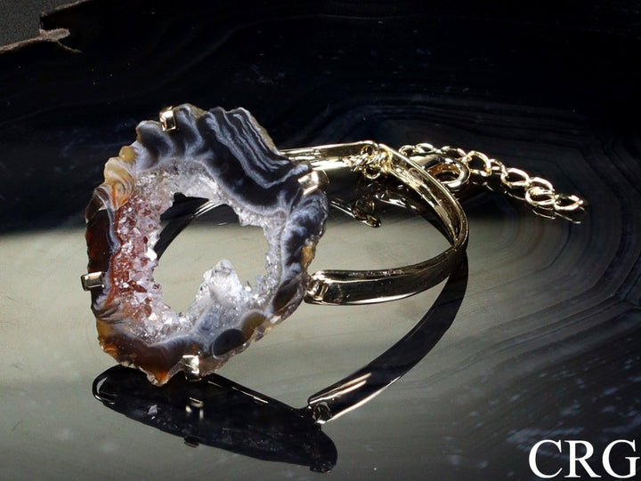 Oco Geode Slice Bracelet - Gold Plated - QTY 1Crystal River Gems