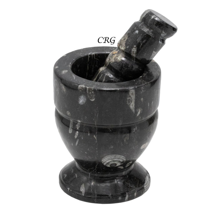 QTY 1 - Orthoceras Fossil Stone Mortar & PestleCrystal River Gems