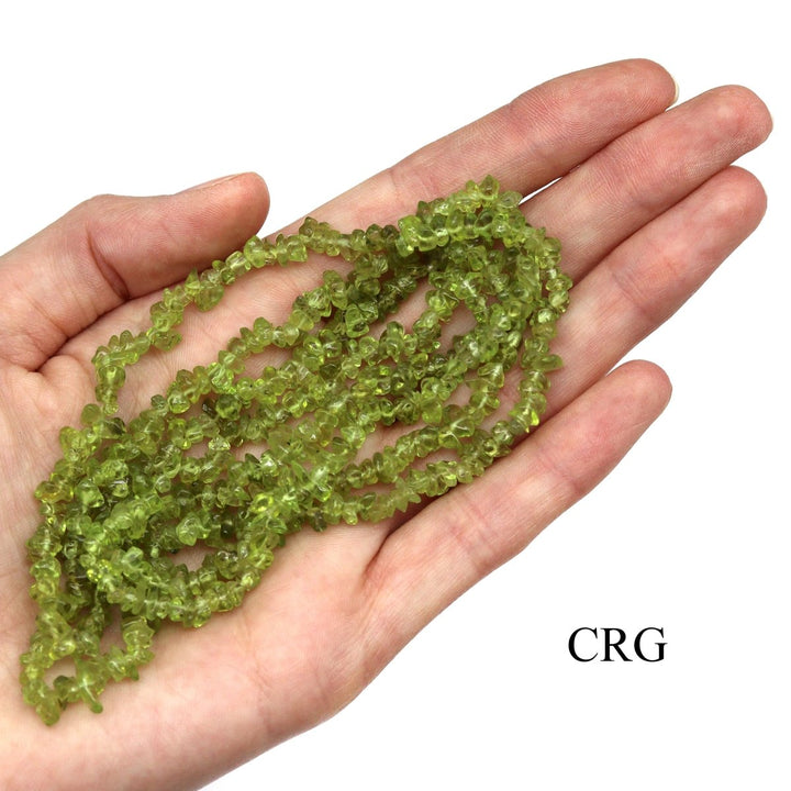 QTY 1 - Peridot Strand Chip Necklace / 32" AVGCrystal River Gems