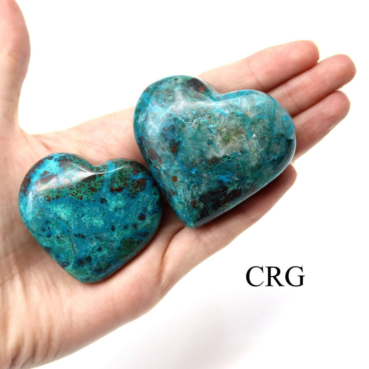 QTY 1 - Peru Chrysocolla Heart / 50 - 60mmCrystal River Gems