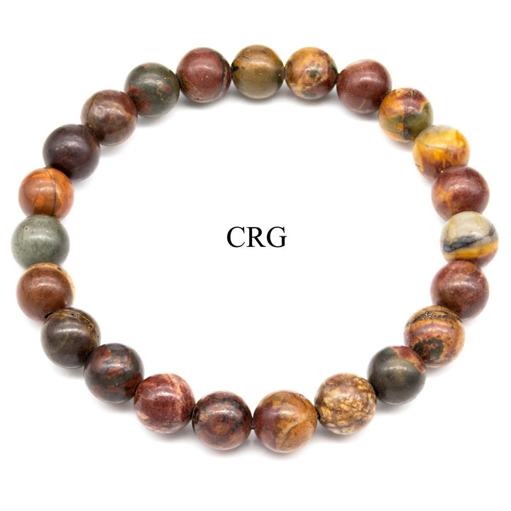 QTY 1 - Picasso Jasper Stretch Bracelet / 8mm AVGCrystal River Gems