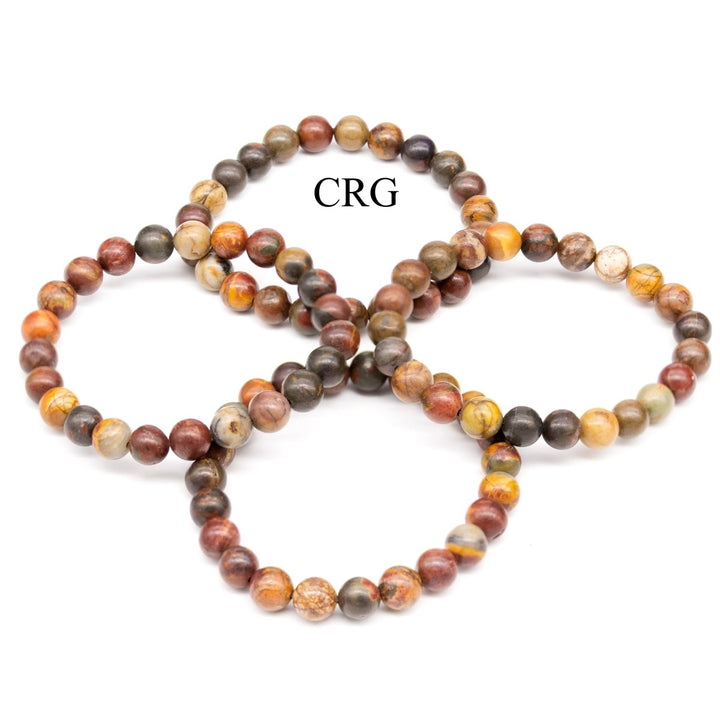 QTY 1 - Picasso Jasper Stretch Bracelet / 8mm AVGCrystal River Gems