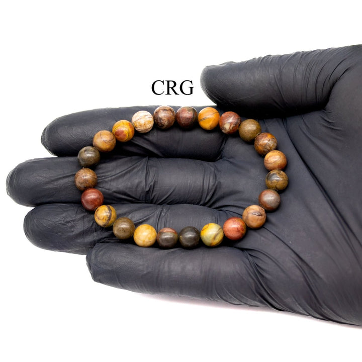 QTY 1 - Picasso Jasper Stretch Bracelet / 8mm AVGCrystal River Gems
