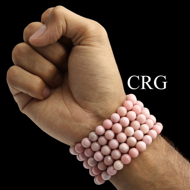 QTY 1 - Pink Opal Stretch Bracelet / 8mm AVGCrystal River Gems