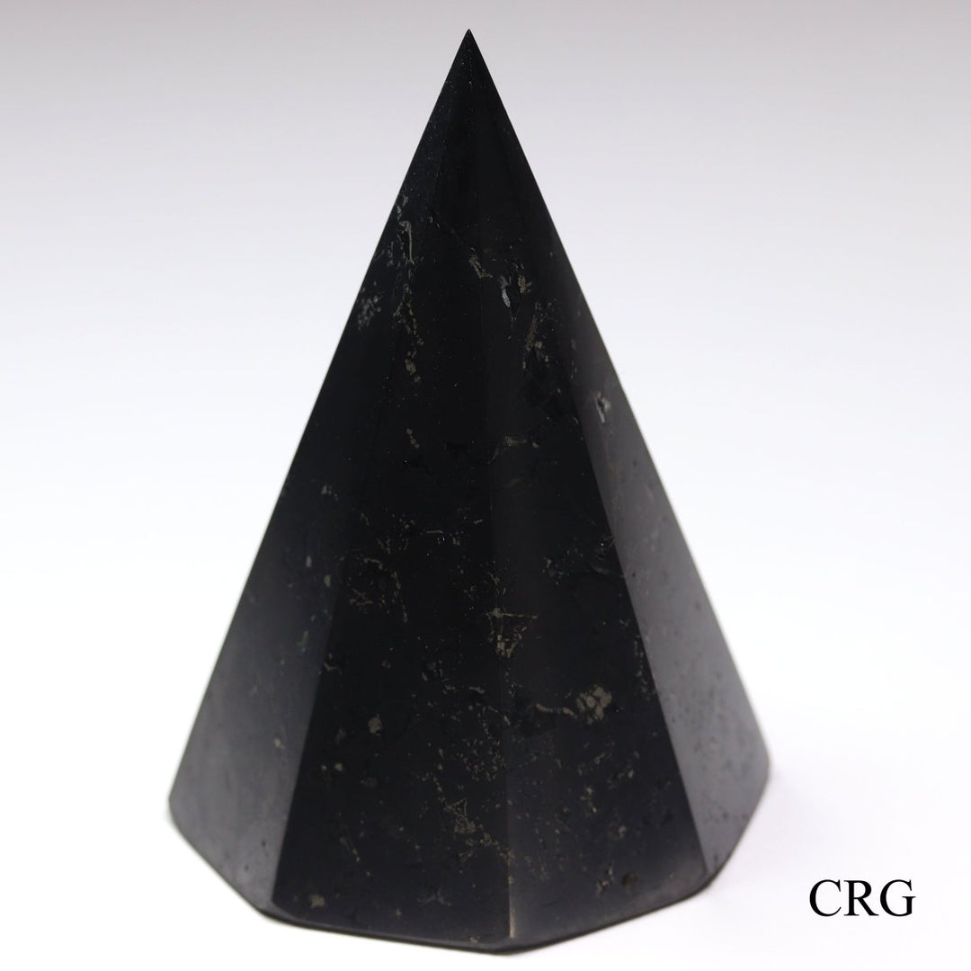 Polished Shungite Pyramid with Octagonal Base - 6 cm - Qty 1Crystal River Gems
