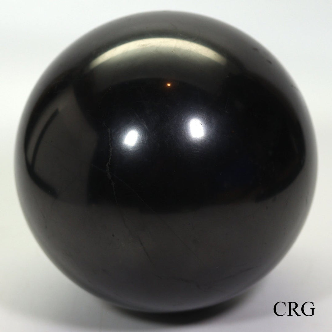 QTY 1 - Polished Russian Shungite Sphere / 14-15cm AVG