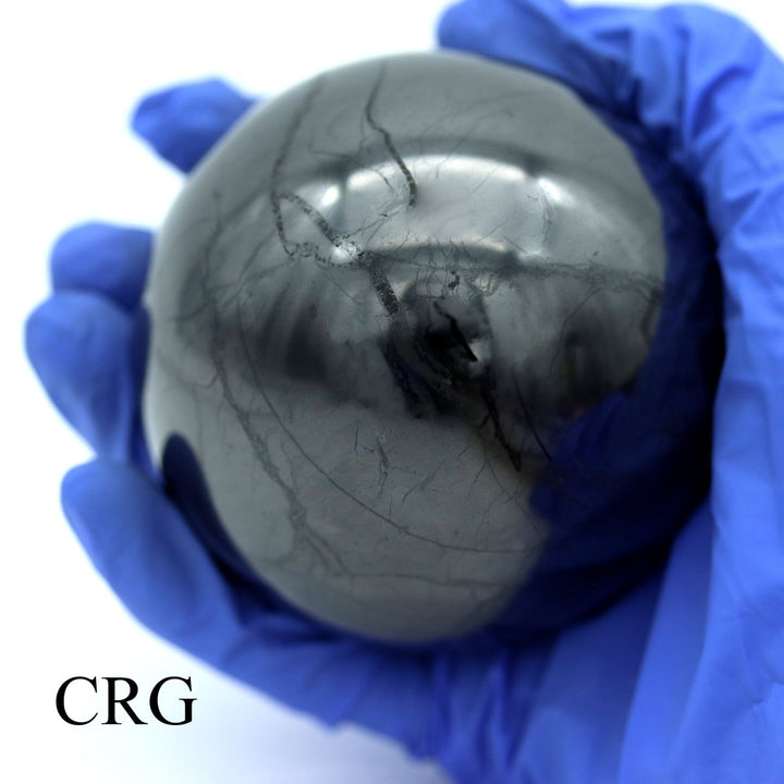 QTY 1 - Polished Russian Shungite Sphere / 7cm AVGCrystal River Gems