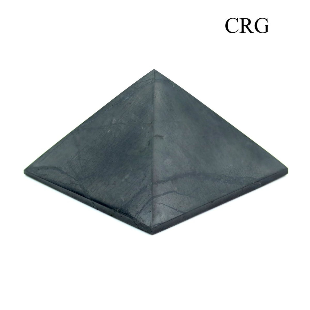 QTY 1 - Polished Shungite Pyramid / 6cm AVGCrystal River Gems