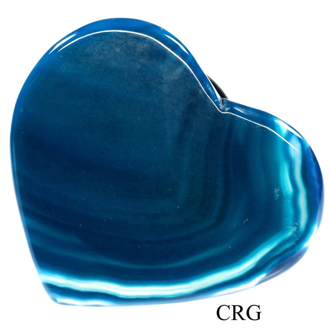 QTY 1 - Polished TEAL Agate Slice Heart Phone Grip / 2-3" AVG