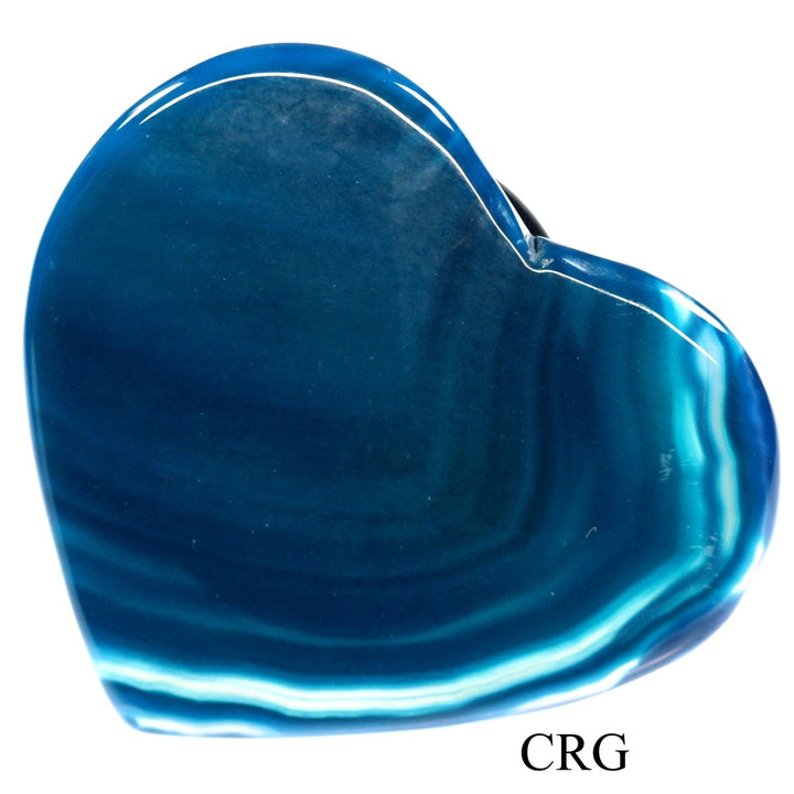 QTY 1 - Polished TEAL Agate Slice Heart Phone Grip / 2 - 3" AVGCrystal River Gems