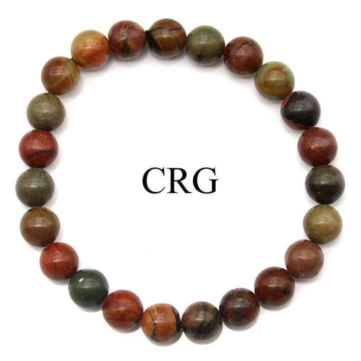 QTY 1 - Polychrome Jasper Stretch Bracelet / 8mm AVGCrystal River Gems