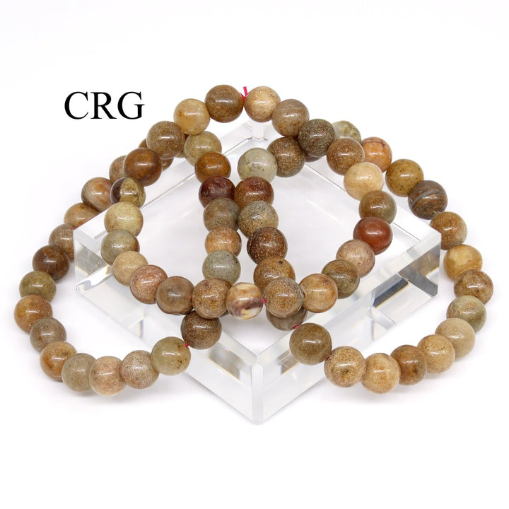 QTY 1 - Polychrome Jasper Tumbled Bead Stretch Bracelet / 8mm AVGCrystal River Gems