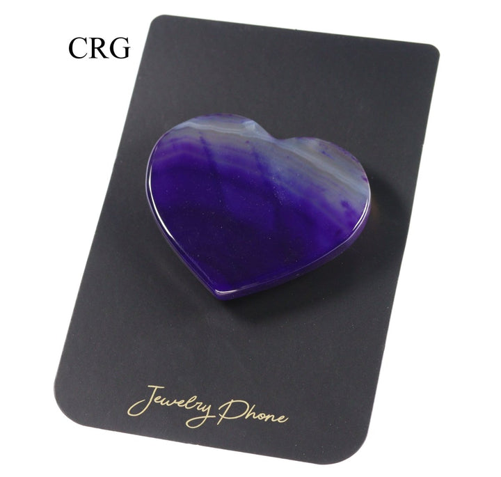 QTY 1 - Purple Agate Heart Phone GripCrystal River Gems