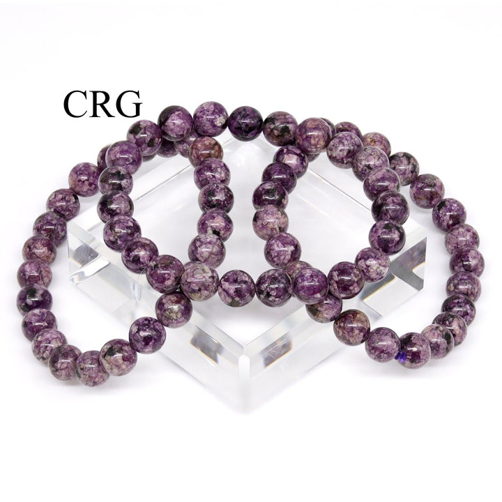 QTY 1 - Purple Terra Jasper Tumbled Bead Stretch Bracelet / 8mm AVGCrystal River Gems